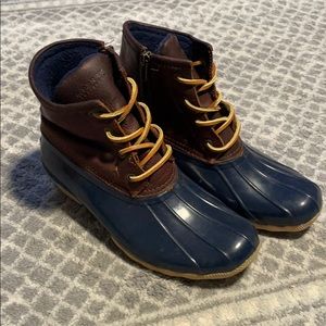 Sperry Navy/Brown Saltwater Duck Boot